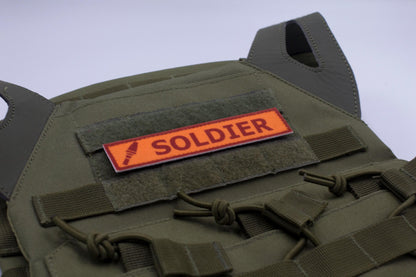 Soldier TF2 RED team stripe hook and loop morale patch