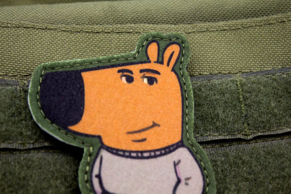 Chill Guy meme hook and loop morale patch