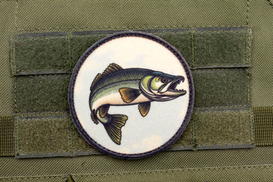 Fishing gift hook and loop morale patch