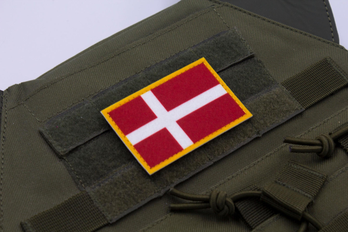 Denmark flag hook and loop patch Danmarks flag