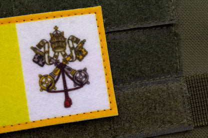 Vatican flag hook and loop patch catholic flag