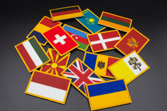 European countries flags hook and loop patches