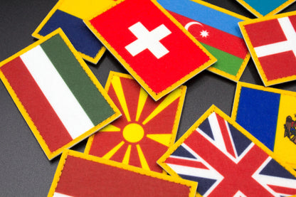 European countries flags hook and loop patches